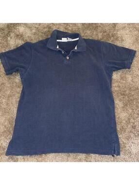 American Vintage Men's Navy and Blue Polo-shirt